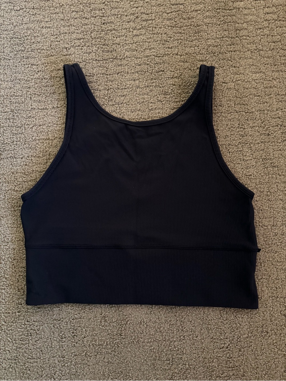lululemon Power pivot Black Ribbed Tank Top